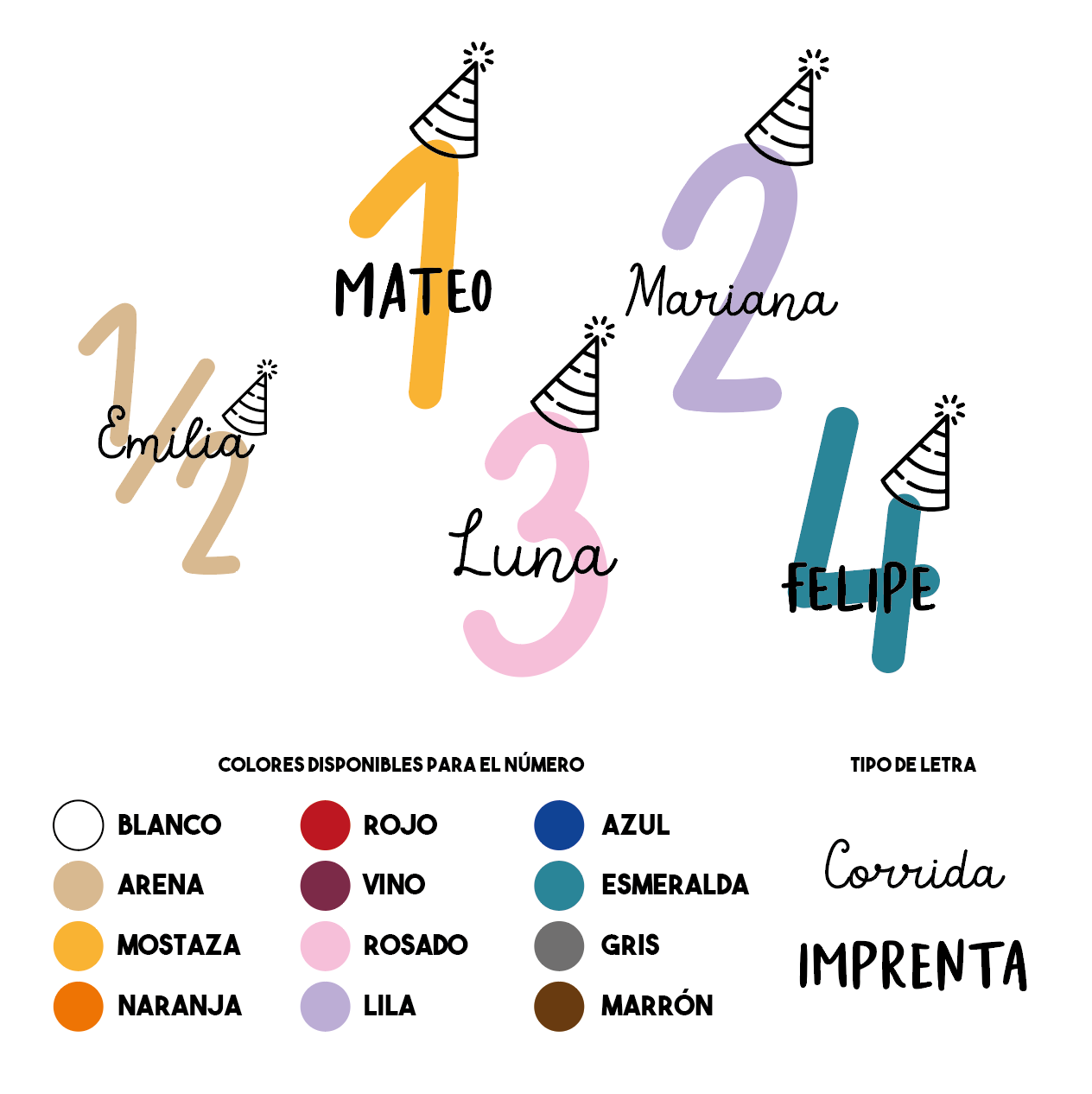 Polo Cool Birthday - Números 1/2, 1, 2, 3, 4