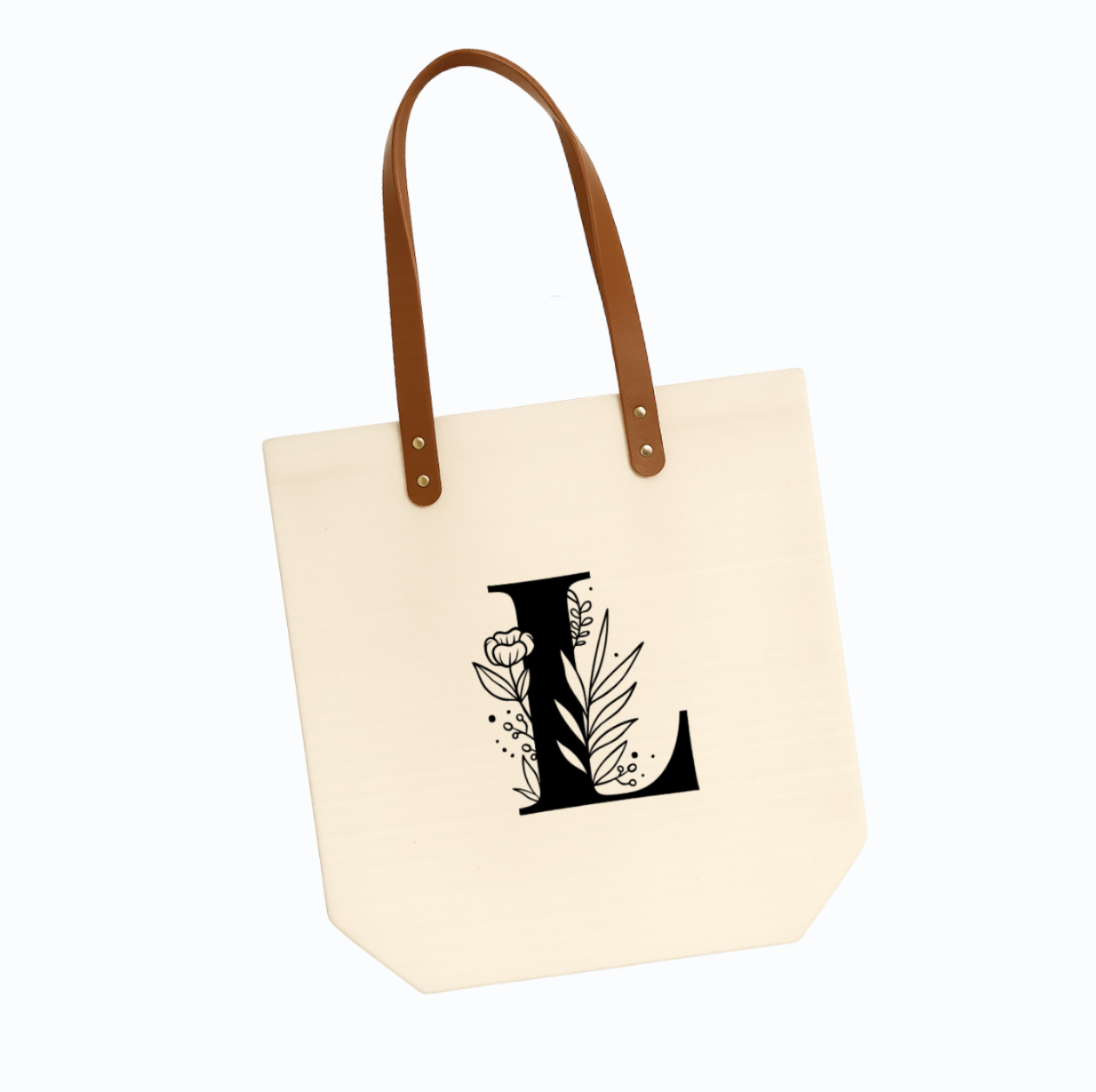 Totebag PRO inicial flower personalizada