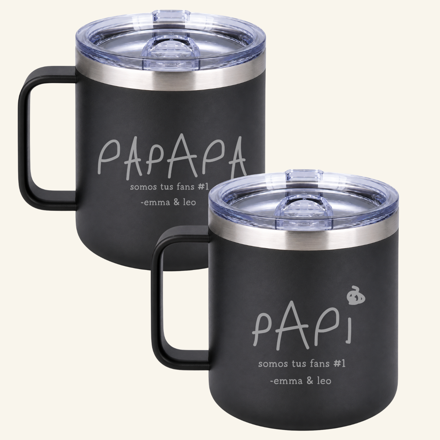 Taza Tumbler de acero Mi nombre es Papá (Trazo niño)