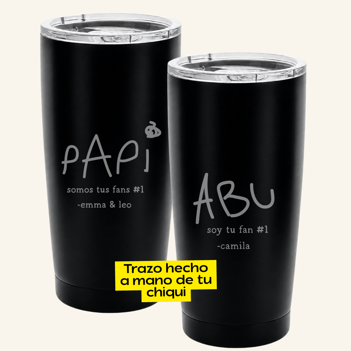 Classic Tumbler de acero Mi nombre es Papá (Trazo niño)