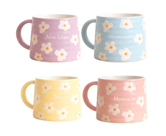 Taza Flower - personalizada con nombre