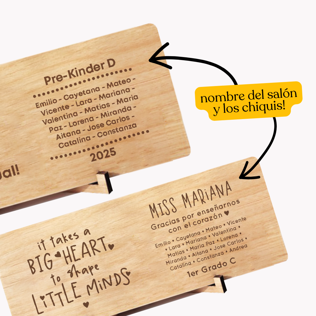 Cuadrito de madera Horizontal Maestra (grabado laser)