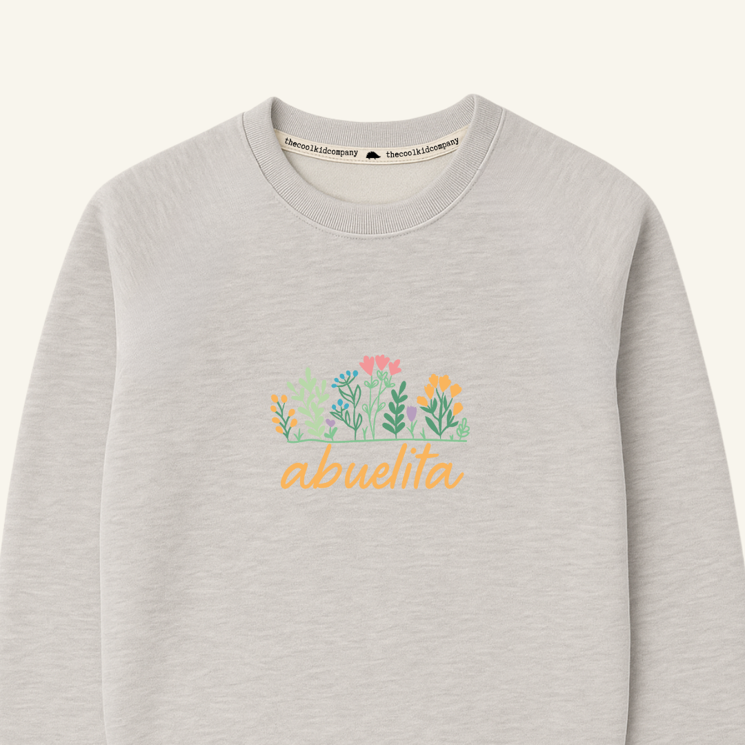 Polera de Adulto abuela flowers (nombre personalizado)