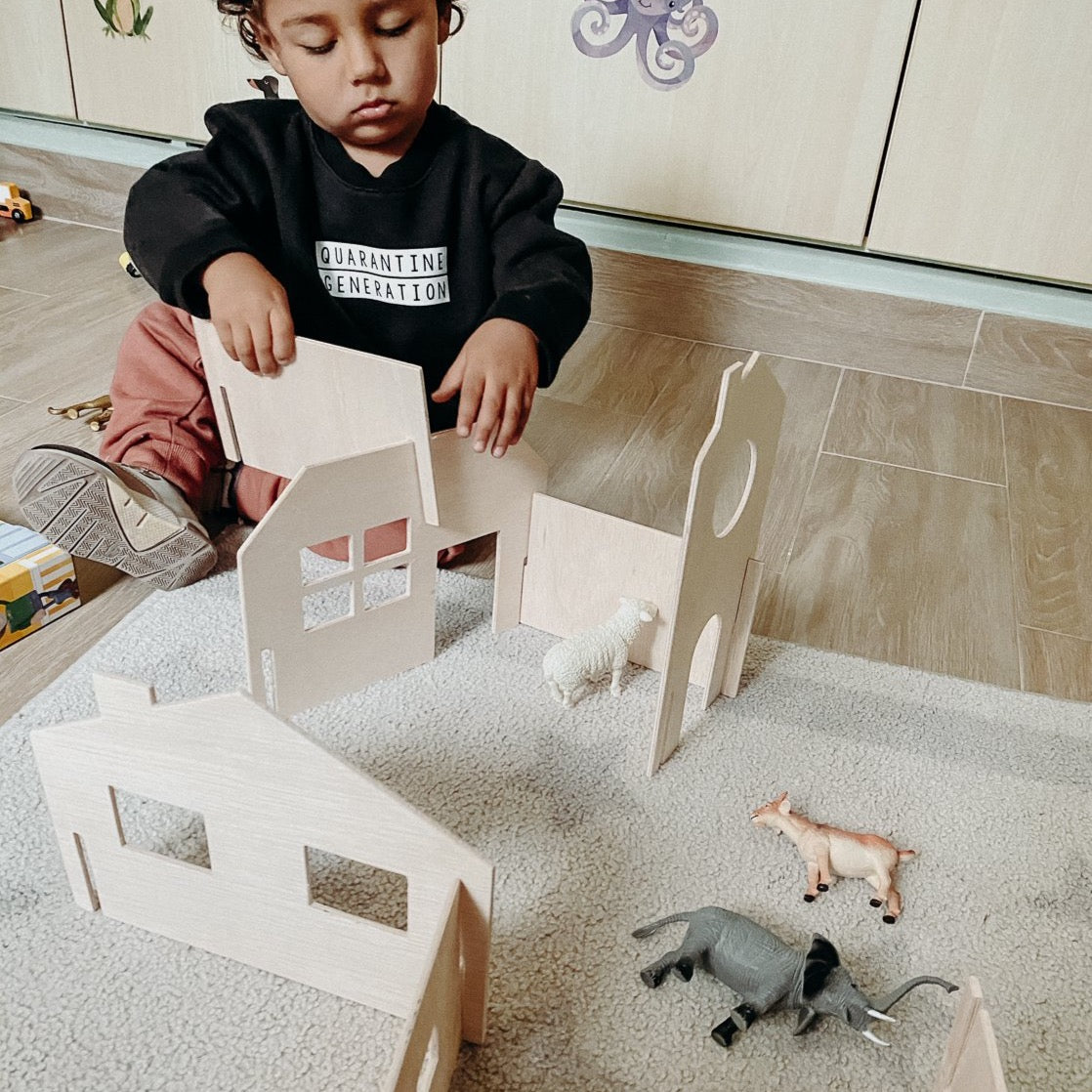 Wooden House Set