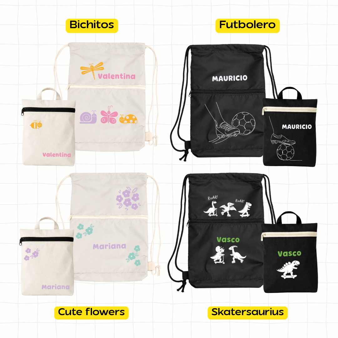 Pack de Aseo (mochila + neceser IMPERMEABLE) - B2 Scool