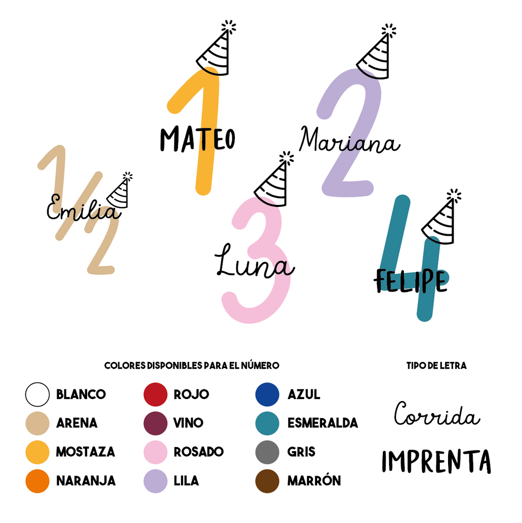 Polo KID Cool Birthday - Numeros 1/2, 1, 2, 3, 4