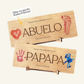 Cuadro de madera PAPÁ/ABUELO/PAPAPA pintable 25cms