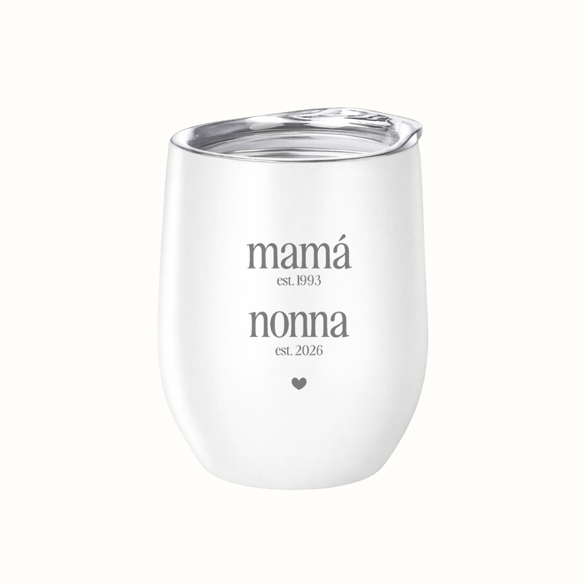 Wine Tumbler Mama est. + Abuela est. Personalizado