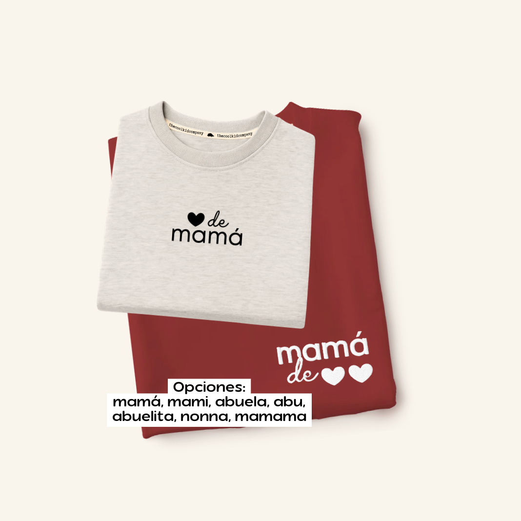 Polo KID BORDADO Corazón de mamá/abuela