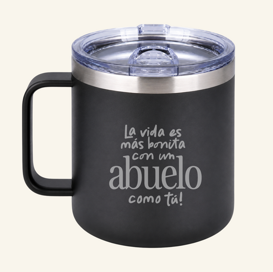 Taza Tumbler de acero La vida es más bonita con un ABUELO como tú