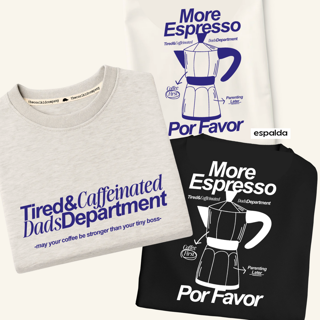 Polera Adulto Tired & Caffeinated Dads Department