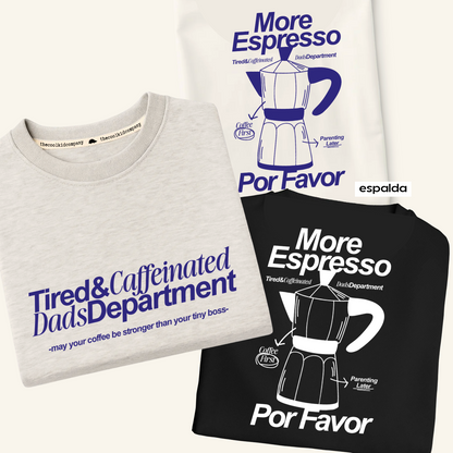 Polo Adulto Tired & Caffeinated Dads Department