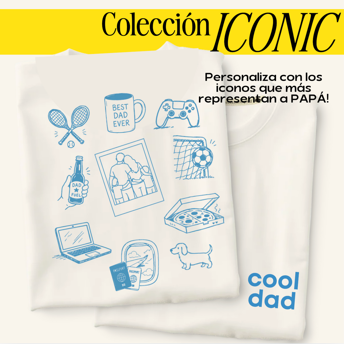 Polo Adulto ICONIC DAD (personaliza con tus íconos!)
