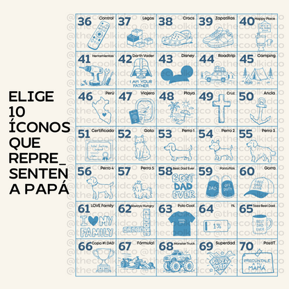 Polo/Polera de Adulto ICONIC DAD (personaliza con tus íconos!)