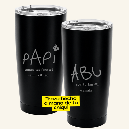 Classic Tumbler de acero Mi nombre es Papá (Trazo niño)