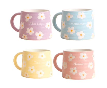 Taza Flower - personalizada con nombre