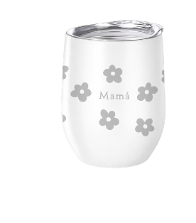 Wine Tumbler Flower Personalizado