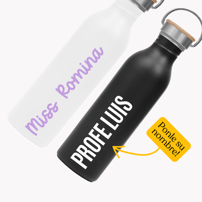 Botella Miss/Profe nombre personalizado