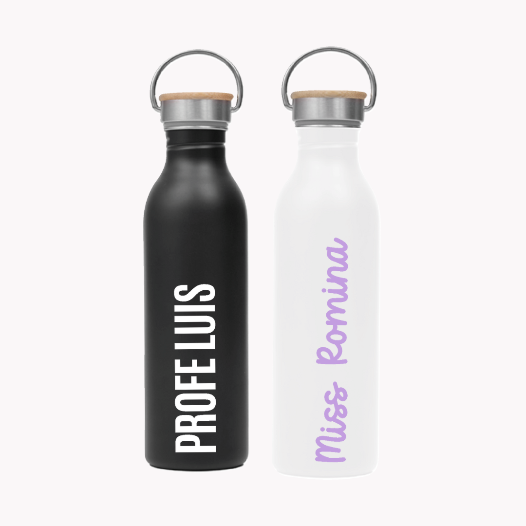 Botella Miss/Profe nombre personalizado