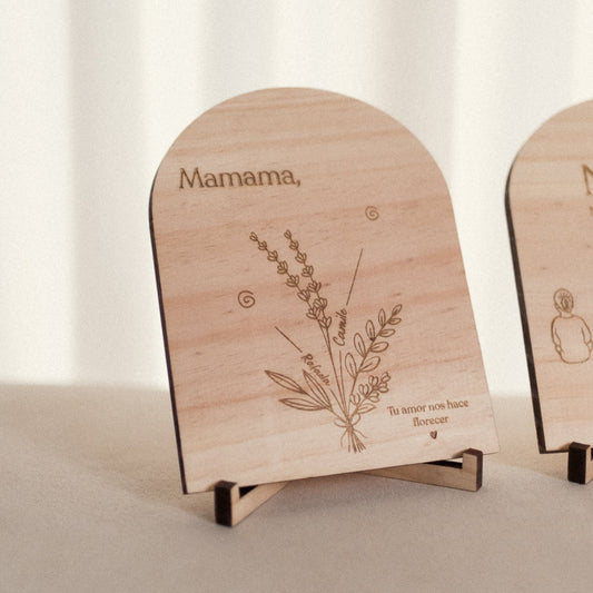 Cuadrito de madera pintable flower personalizado (laser)