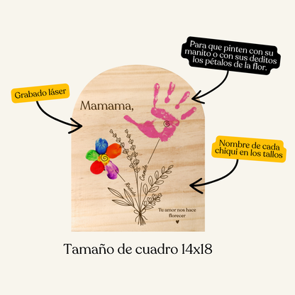 Cuadrito de madera pintable flower personalizado (laser)