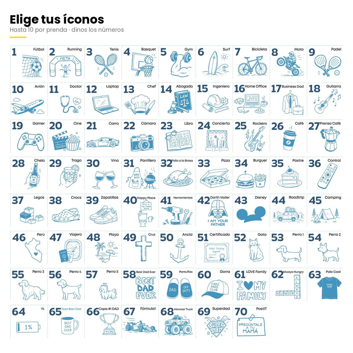 ICONIC · íconos disponibles (1 al 70)