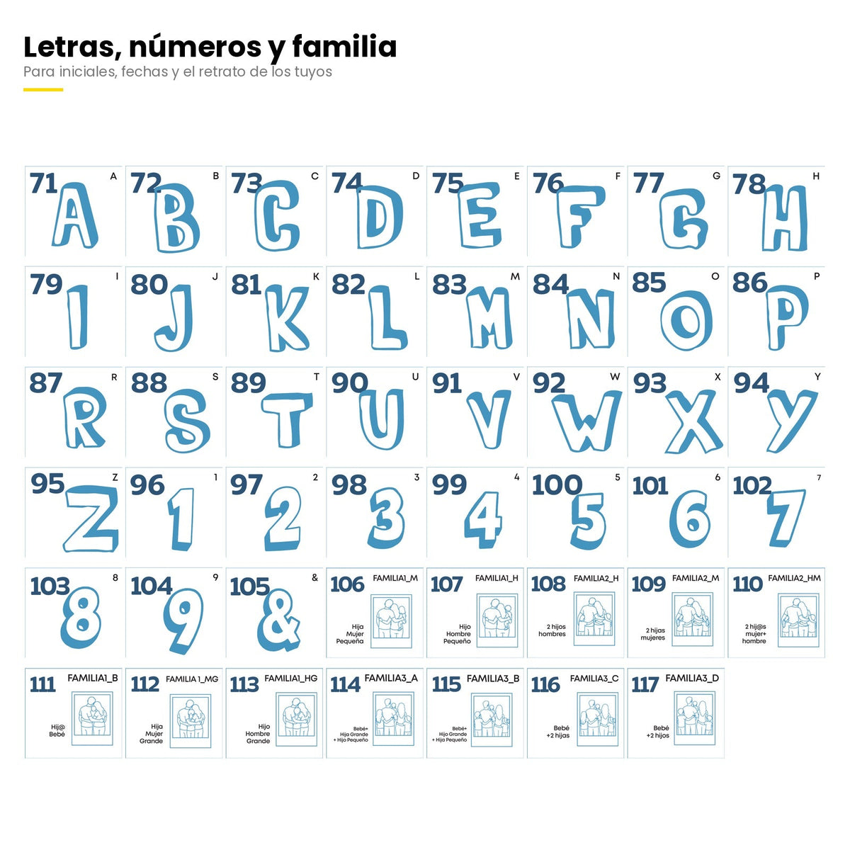ICONIC · letras, números y personitas