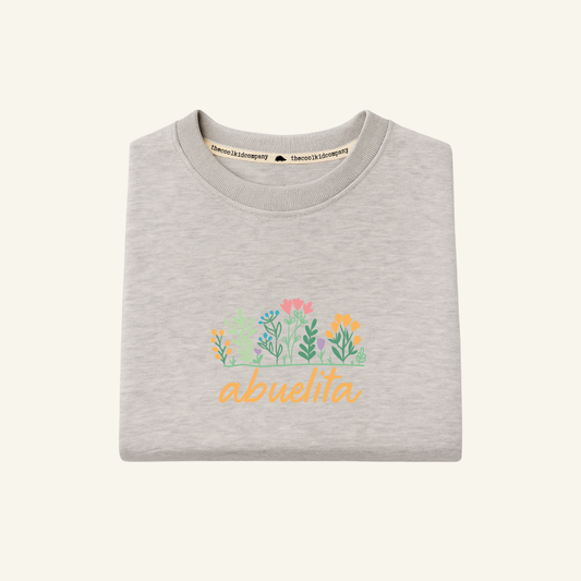 Polera de Adulto abuela flowers (nombre personalizado)