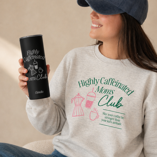 Pack Highly Caffeinated Mom Polera + Tumbler