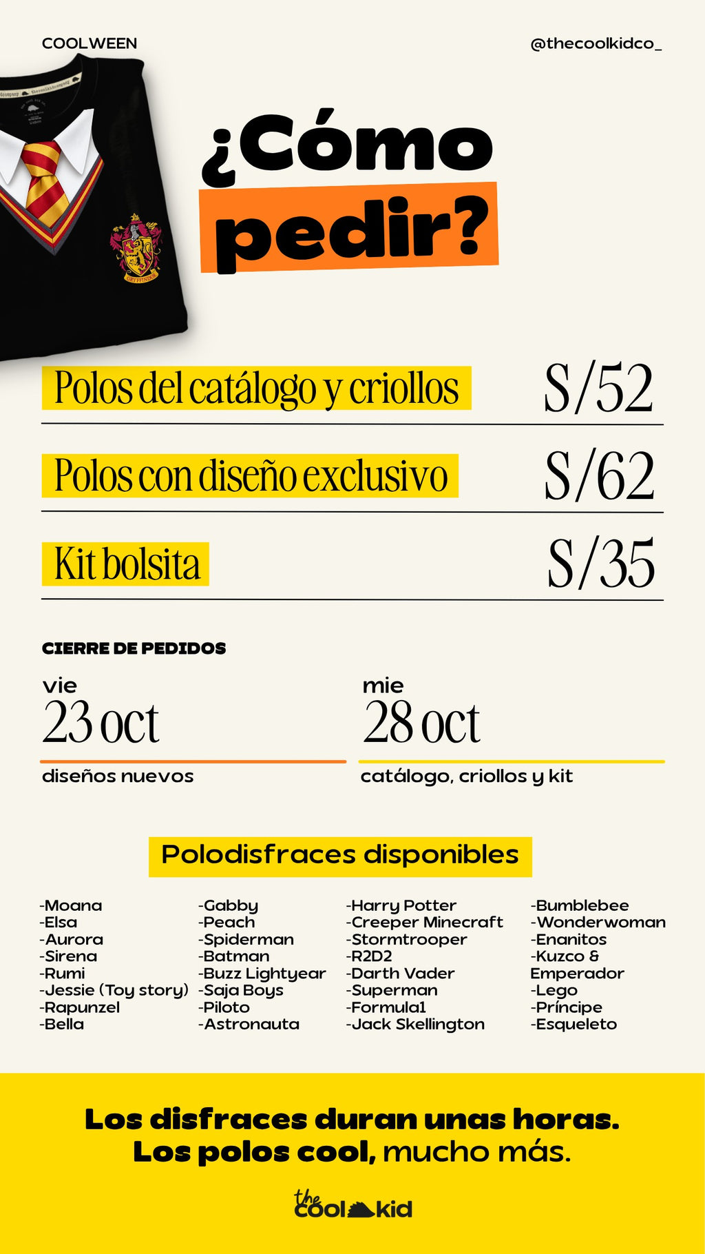 Cómo pedir tu polodisfraz: precios y cierre de pedidos