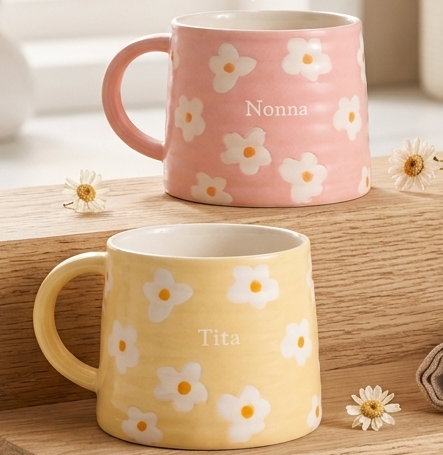 Taza Flower - personalizada con nombre